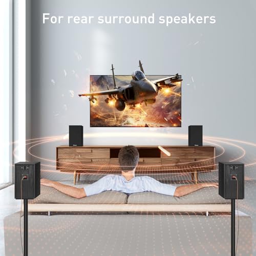 Image of Elimavi Passive Bookshelf Speakers, 2-Way Design with 4 inch Woofer & 1 inch Silk Horn Tweeter, 60Hz Bass, Ideal for Home, Office & Theater, Black (Requires Amplifier or Receiver to Operate)