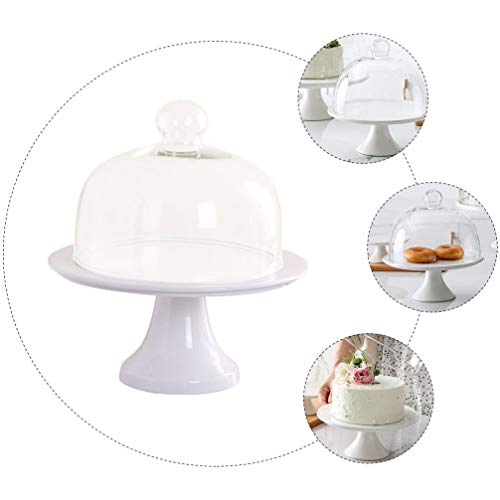 image for Cabilock 1 Set Cake Stand and Serving Plate Platter with Dome Cover Us
