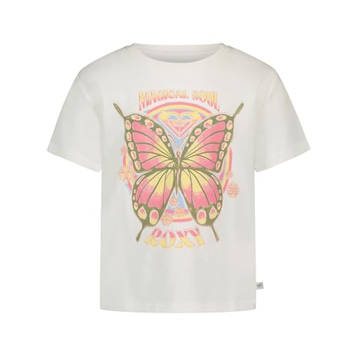 Image of Roxy Girls' Short Sleeve Boyfriend Fit Logo Tee, Crew Neck Graphic T-Shirt, Soft & Comfortable