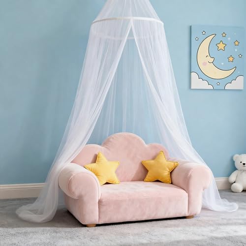 Image of White Mosquito net Twin Size Breathable Canopy Bed Curtain for Bed,Princess Play Tent for Girls Bedroom Decoration Reading Nook
