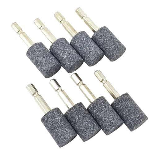 VitalEpcck 8 Pièces de Meule Cylindrique - Pointe de Meulage Montée sur Pierre Abrasive à Tige Hexagonale de 1/4 de Pouce pour Perceuse à Outil Rotatif (20...