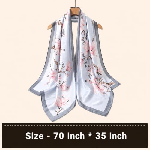 Image of Trillion London Spring Collection | Designer Silk Scarf For Women UK | Lightweight Neck Scarves | Shawl Wraps | Suitable for Daily Life | Smooth & Soft Finish | Gift for Women | Size-180cm x 90cm