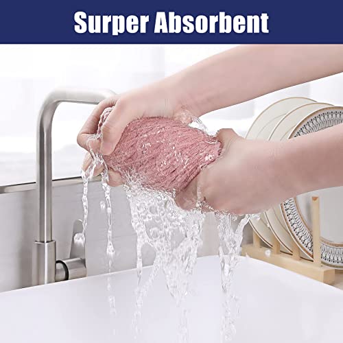 Homaxy Premium Microfiber Waffle Weave Kitchen Towels, 16 X 28 Inch Ultra Absorbent And Solid Color Dish Towels, 4 Pack, Pink #TOP2