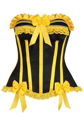 Daisy Corsets Striped Corset Tops for Women. Lingerie, Costume, Burlesque, and Plus Size Boned Cincher - Zip and Lacing
