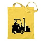 Maschinenwaschbar Kiwistar Hubstapler Gabelstapler Tragetasche Baumwolltasche Stoffbeutel Umhängetasche Langer Henkel