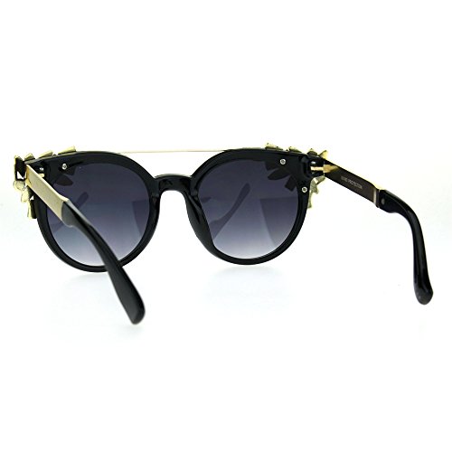 Fancy Rhinestones Womens Sunglasses Bling Metal Top UV 400 Black Gold Pink3