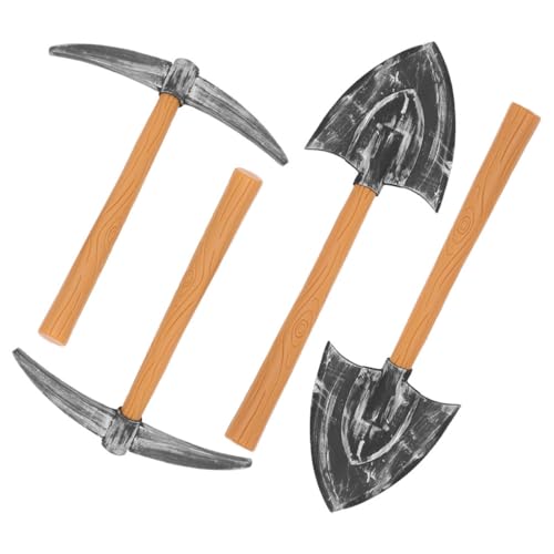 FUNOMOCYA Accesorios de Cosplay para Enanos 4 Piezas de Espuma Ligera, Picos y Palas Falsas de Plástico para Disfraces Halloween y Actuación en Escenario