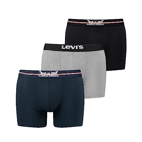 Levi's Boxer Ropa interior, Negro (Navy/Grey/Black), XL Hombre