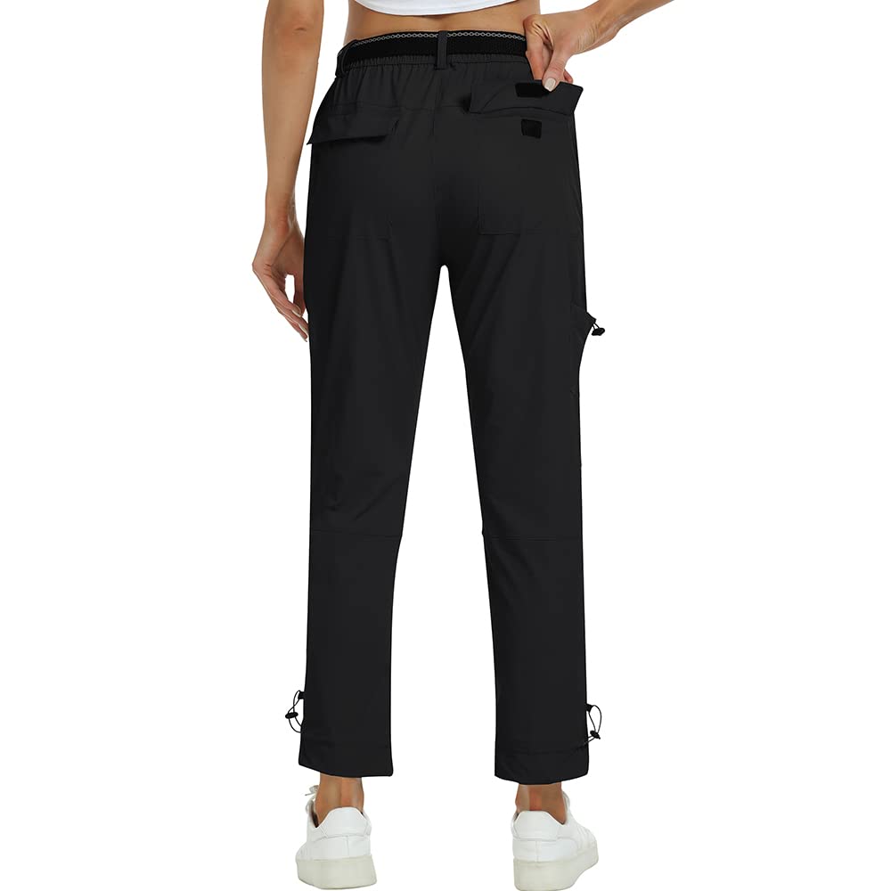MoFiz Pantalones Trekking Mujer Ligeros Elasticos Cargo Pantalones de Trabajo Impermeable con Bolsillos Pants