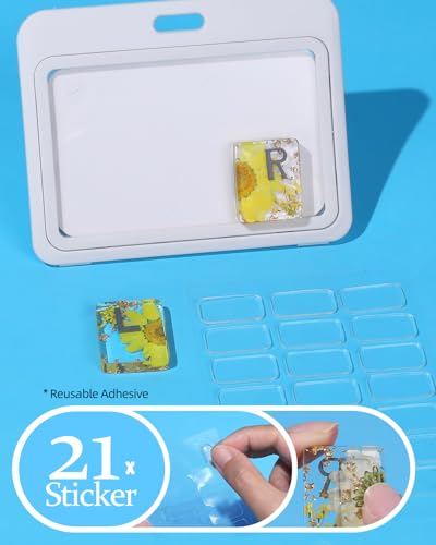 Image of Plifal Xray Markers with Lead Initials Flower - X-ray Markers Yellow Dried Floral Glitter in Resin Radiology Include Reusable Adhesive Tapes to Nurse Radiologist Badge Reel Buddy, Easy to Identify