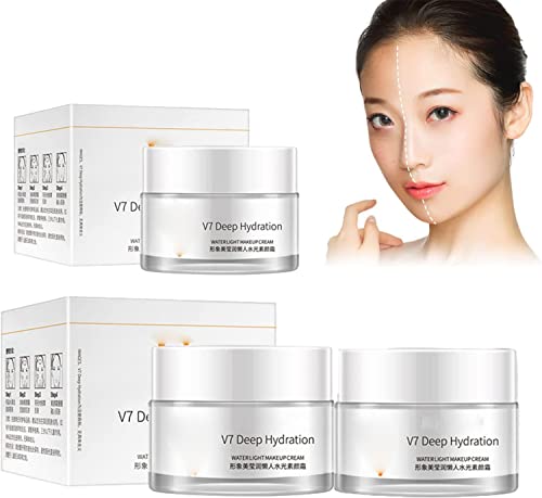 V7 Moisturizing Tone-Up Cream,Korean Moisturizing Tone Up Cream,Moisture Toning Light Cream,V7 Deep Hydration Waterlight Makeup Cream,for All Skin Type Face,Skin Brightening (3 Pcs)