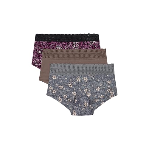 Maidenform Womens Underwear Boy Shorts Pack 3-Pack Stretch Cotton Underwear Women Pack Comfy Boy short Panties for Women