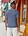COOFANDY Mens Summer Shirts Ribbed Short Sleeve Casual Tee Crewneck Undershirts Knit Tshirt Grey Blue Medium