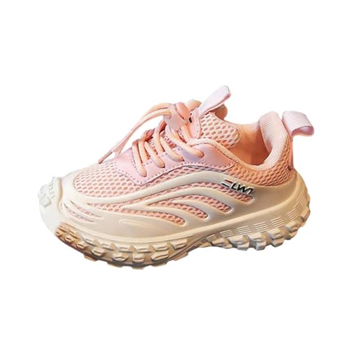 IWIHMIV Toddler Running Shoes Kids Lace-Up Sneakers Comfortable Luminous Flat Thick Bottom Sports Shoes for Boys and Girls