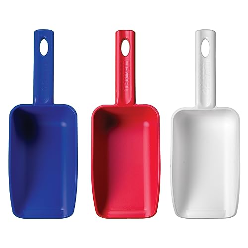 Remco - A Vikan Company 3 pk Color-Coded Plastic Hand Scoop - BPA-Free, Food-Safe Scooper, Commercial-Grade Utensils, Restaurant and Food Service Supplies, 16-Ounce Size, Red/White/Blue - Thumbnail 2