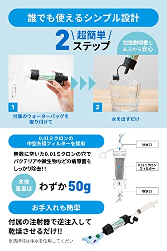 携帯浄水器 アウトドア 災害 【泥水を一瞬で飲み水に】濾過