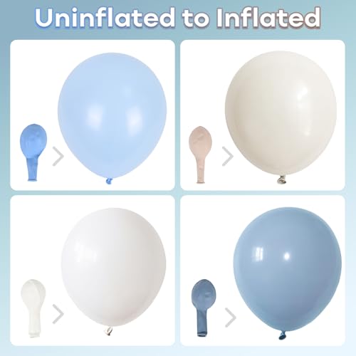 Dusty Blue Balloons Garland Arch Kit, Haze Blue Sand White Balloon Arch Kit, Pastel Blue Beige Balloon for Baby Shower Gender Reveal Birthday Engagement Wedding Bridal Shower Party Decorations by Togvu - Used condition - Image 8