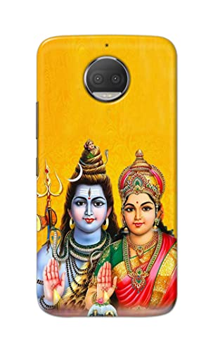 Image of PRINTFIDAA Lord Shiva Parvati Yellow Background Printed Designer Hard Back Case Cover for Motorola Moto G5S Plus (5.5 inch), XT1803, XT1805, XT1806, XT1804 -(SF) MVN1008