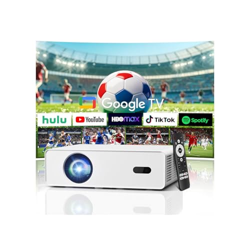 Image of 4K Smart Projector with Google TV, Native 1080P Outdoor Projector 1000 ANSI with WiFi and Bluetooth, Auto Focus & Auto Keystone, Dolby Audio Portable Home Theater Projector for Bedroom Movie