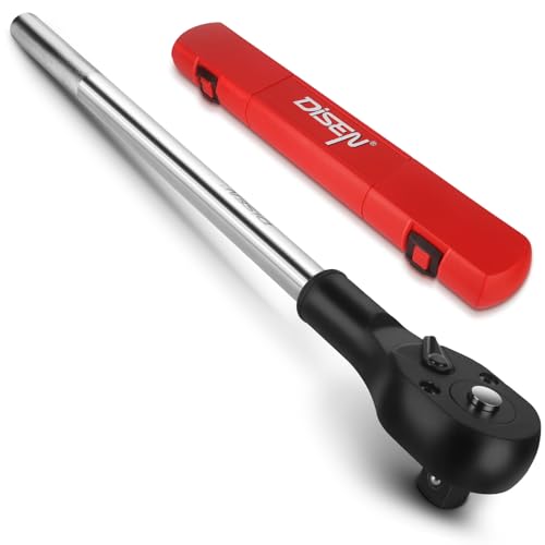 DISEN 3/4'' Drive Ratchet,24-Tooth Gear with 15° Sweep,Quick-Release Reversible Ratcheting with Reinforced Steel