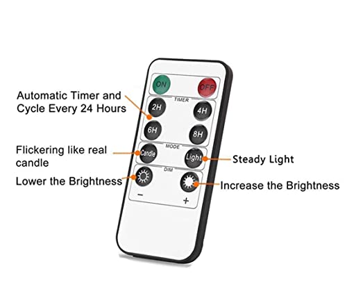 10-Key Flameless Candle Remote Control 24H Cycle Automatic Timer Replacement Electric Led Candles Accessory With Replaceable Cr2025 Battery #TOP1