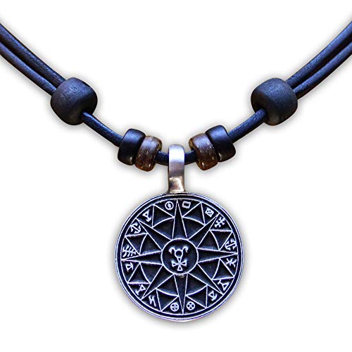 Preisvergleich Produktbild HANA LIMA ® Lederkette Halskette Schutzamulett Herren Damen Metallanhänger