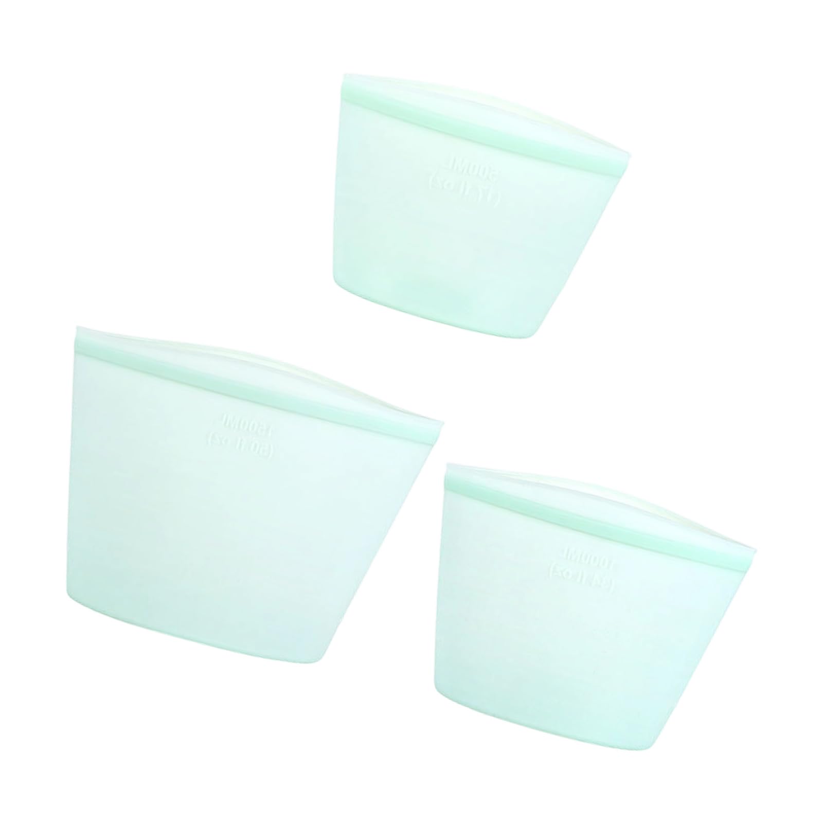 Bolsas de almacenamiento de silicona para sobras y refrigerios, 3 piezas, fáciles de limpiar y con cierre a presión, aptas para lavavajillas