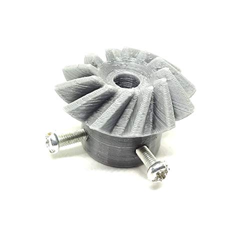 Image of INVENTO 2pcs 3D Printed Right Helical Plastic Bevel Gear 12 Teeth, 33mm dia, 10mm Width, 6mm hole, 2.5 Module for DIY Projects