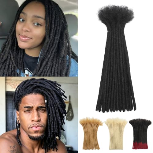 Loc Extensions 0.6cm Width 10 Inch 30 Strands Soft Locs Human Hair Locs(1B)