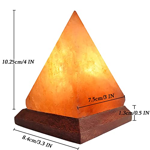 V.c.formark Usb Himalayan Salt Lamp With 8 Colors Changing,Pyramid Crystal Salt Rock Lamp For Office,Home Deco,Yoga,Holiday Gift - Hand Carved,Genuine Wood Base #TOP5
