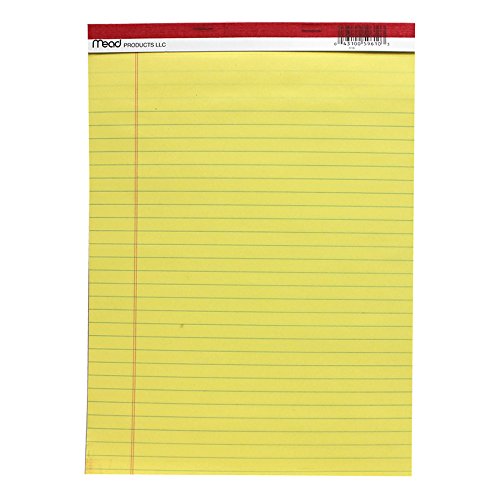 Legal Pad Mead 8,5 x 11.75 bloc-notes jaune contre la fatigue visuelle au bureau