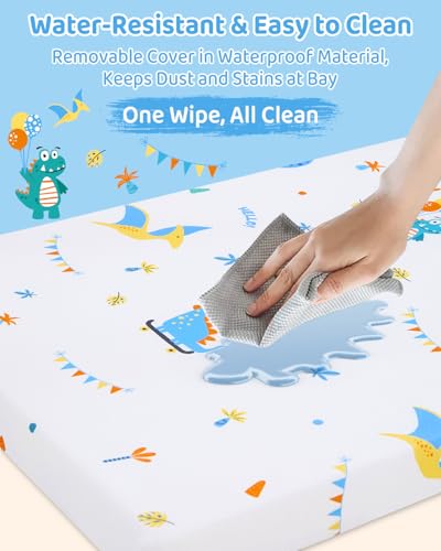 Image of lasoftan Pack and Play Mattress - 38 inch x 26 inch Soft Breathable Portable Mattres Waterproof & Washable Perfectly fits Pack n Play