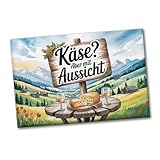 Käse mit Aussicht Berglandschaft Souvenir Souvenir Magnet mit Käse und Wein Perfekt für Reiseliebhaber und Käsesammler - Langlebig und dekorativ