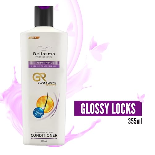 Image of glossy locks Conditioner, with Rice Water, Protects Natural Hair Growth, Volumizing, for Women, Nutrient Infused with Vitamin B5-355ml