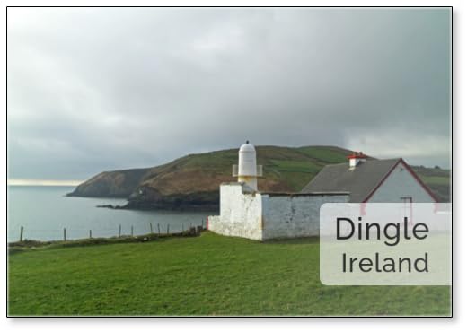 Imán para nevera, diseño 1, el faro en Dingle, Irlanda