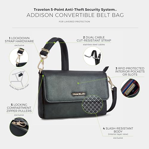 Image of Travelon Anti-Theft Addison Convertible Crossbody /Belt Bag