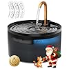 Fuente de agua para gatos, fuente para gatos de 71 oz/2.1 L para beber con grifo de cobre, bomba y filtro diseñados por MISFANS, fuente de agua automática de plástico para mascotas y dispensador con 3
