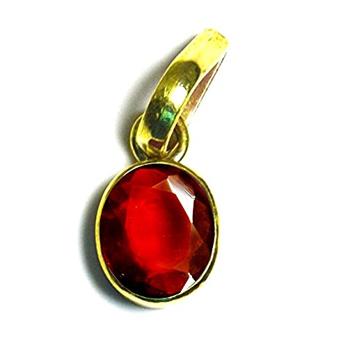 55Carat Brand Real Hessonite Pendant Panchdhatu 6 Carat Stone Gold Plated Birthstone Locket for Jewelry
