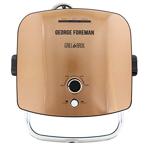 George Foreman GRBV5130CUX Broil 6-in-1 Electric Indoor Grill, Broiler, Panini Press, and Top Melter, Copper, One Size