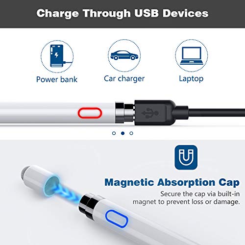 Timovo Stylus Pen For Ipad, Apple Pencil For Ipad 10/9/8/7/6Th Generation,2022 Ipad Pro 12.9/11,Ipad Air 5/4/3,Mini 6/5 Precise Writing/Drawing, Palm Rejection Apple Pen For Touch Screen, White #TOP5