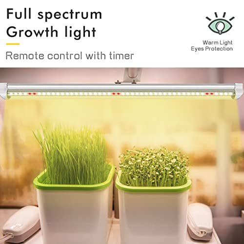 Osord T5 Led Grow Light For Indoor Plants 2Ft, 1-22H Timer (4*18W, 500W Equivalent) Full Spectrum Sunlight, Plant Growing Lamp Strips With Remote Control For Flowers Shelf, Greenhouse, Indoor Garden #TOP1
