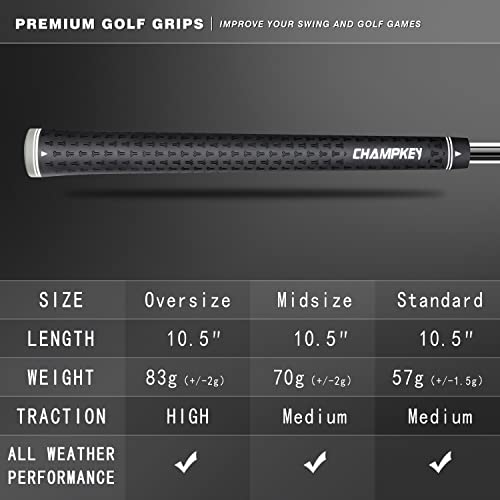 Champkey Y-Lite Golf Grips 13 Pack With All Repair Kits | All Weather Performance Golf Club Grips | High Traction Golf Rubber Grip With Texture Control Technology #TOP5