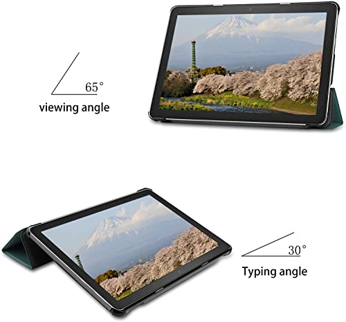 Case Compatible With For Amazon Fire Hd 10 2021 / Hd 10 Plus Tablet Cases Auto Sleep Function Slim Light-Weight Pu Leather Smart Tablet Shell Cover Foldable Stand Case Fit (Dark Green) #TOP2