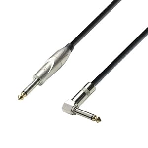 Adam Hall Cables 3 STAR IPR 0300 – Câble Instrument Jack 6,35 mm mono vers Jack 6,35 mm mono coudé 3 m