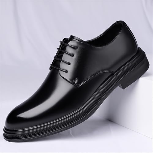 Men's British Style Formal Oxford Shoes Platform Sole Wedding Groom Shoes Business Dress Leather Shoes Wide Width Casual Youth3