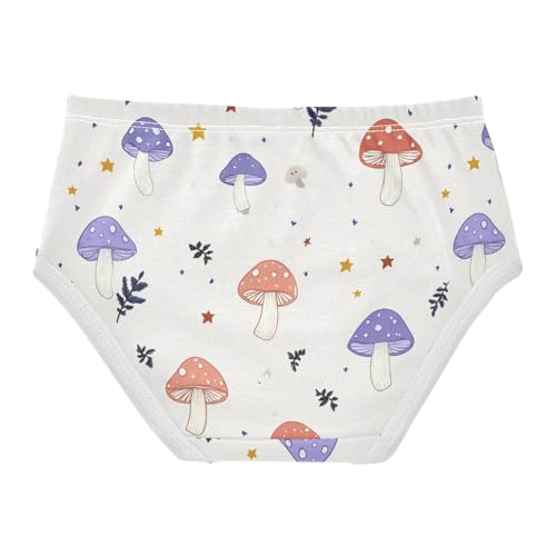 Wusikd Cute Mushrooms Girls' Underwear Cotton Stars Girls Briefs Soft Toddler Underwear 2T2