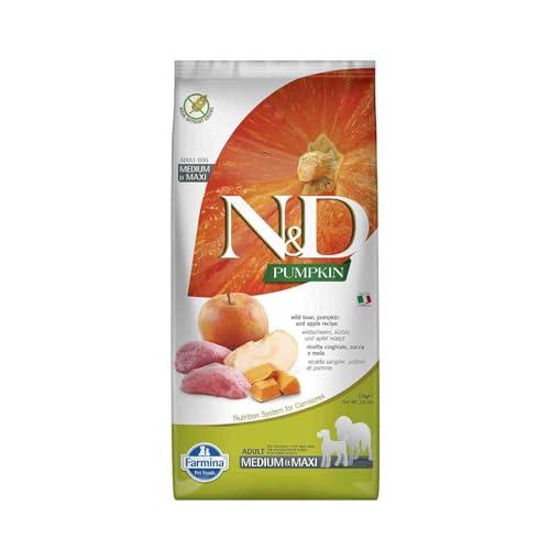N&D PUMPKIN DOG WILD BOAR & APPLE ADULT MEDIUM & MAXI 12 KG