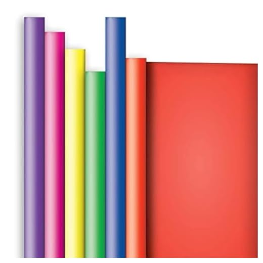Jillson Roberts 6 Roll-Count All-Occasion Solid Color Gift Wrap Available in 10 Different Assortments, Crayon Box