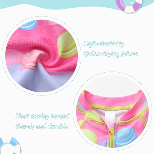 Image of Girls One Piece Swimsuits Rash Guard for Girl Long Sleeve Bathing Suits with Front Zipper Sun Protection Swimwear 3-16 Years