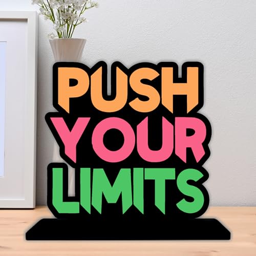 Tabletop Push Your Limits Inspirational Quote Decorative Motivational Desktop Showpiece for Positive Workspace Vibes Wooden 6 Inches (TP_08) 4 41 9f5zw+0L